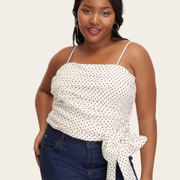 Kate Spade, Target top black cream polka dot with tie bow, new with tags, XXL - Picture 2 of 13